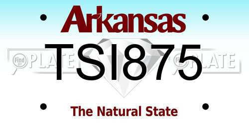 TSI875 Arkansas License Plate