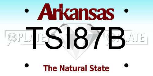 TSI87B Arkansas License Plate