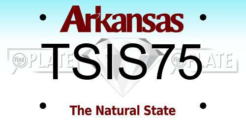 TSIS75 Arkansas License Plate