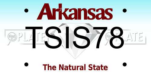 TSIS78 Arkansas License Plate