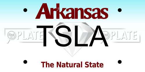 TSLA Arkansas License Plate