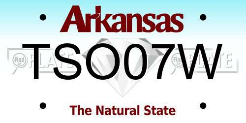 TSO07W Arkansas License Plate