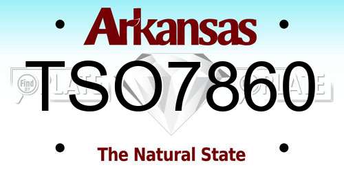 TSO7860 Arkansas License Plate