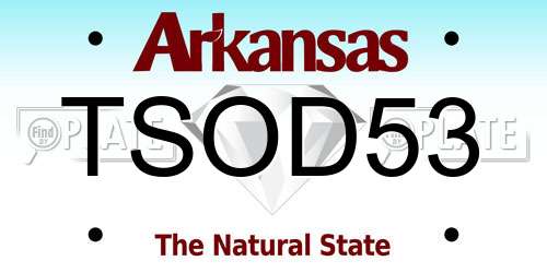 TSOD53 Arkansas License Plate