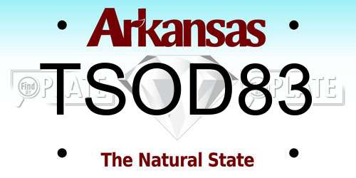 TSOD83 Arkansas License Plate