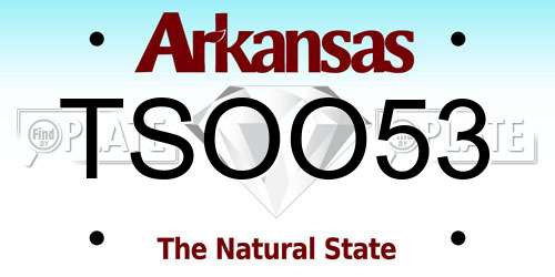 TSOO53 Arkansas License Plate