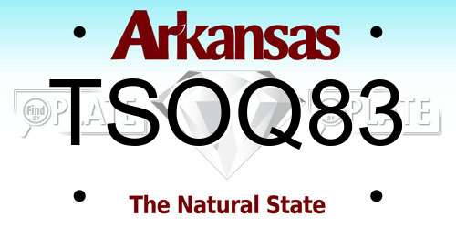 TSOQ83 Arkansas License Plate