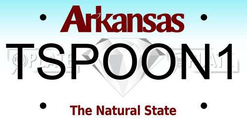 TSPOON1 Arkansas License Plate