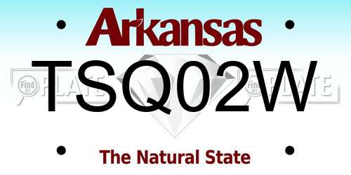 TSQ02W Arkansas License Plate
