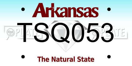 TSQ053 Arkansas License Plate