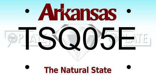 TSQ05E Arkansas License Plate