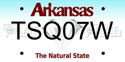 TSQ07W Arkansas License Plate