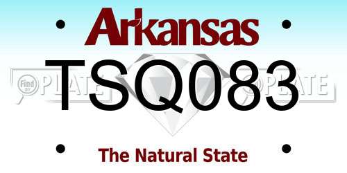 TSQ083 Arkansas License Plate
