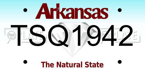 TSQ1942 Arkansas License Plate