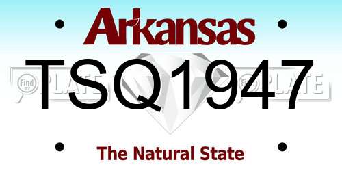 TSQ1947 Arkansas License Plate