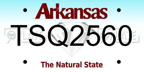 TSQ2560 Arkansas License Plate