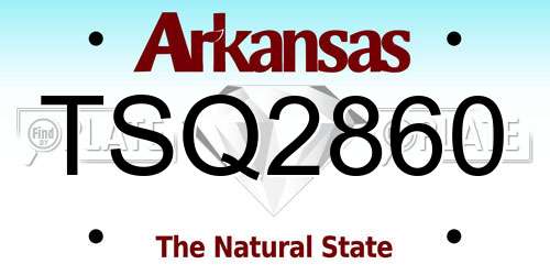 TSQ2860 Arkansas License Plate