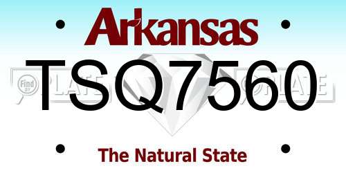 TSQ7560 Arkansas License Plate