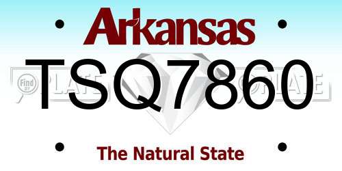 TSQ7860 Arkansas License Plate