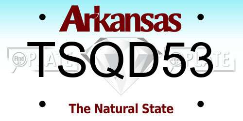 TSQD53 Arkansas License Plate