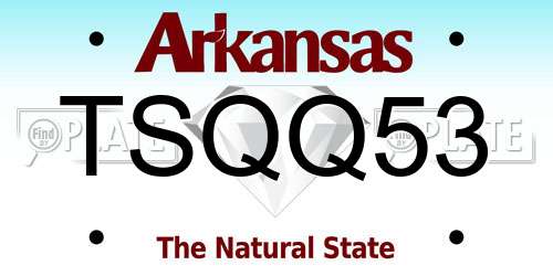 TSQQ53 Arkansas License Plate