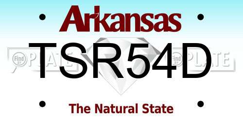 TSR54D Arkansas License Plate
