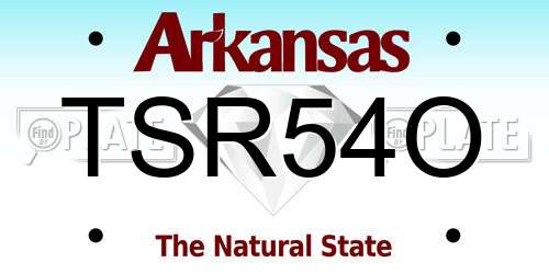 TSR54O Arkansas License Plate