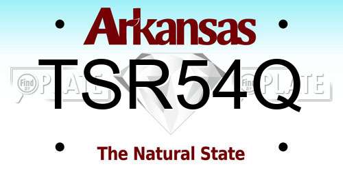 TSR54Q Arkansas License Plate