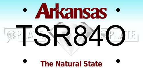 TSR84O Arkansas License Plate