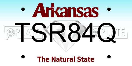 TSR84Q Arkansas License Plate
