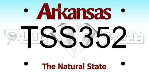 TSS352 Arkansas License Plate