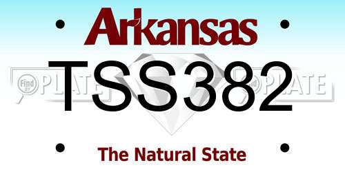 TSS382 Arkansas License Plate