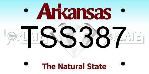 TSS387 Arkansas License Plate