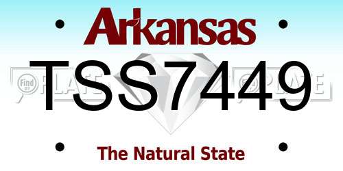 TSS7449 Arkansas License Plate
