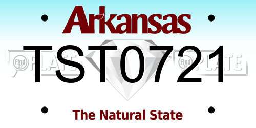 TST0721 Arkansas License Plate