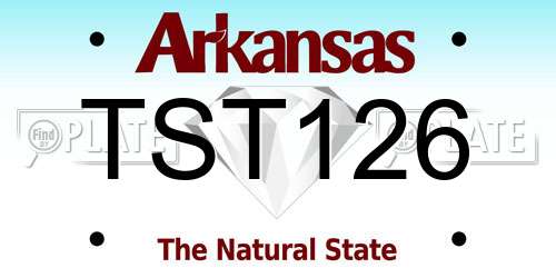 TST126 Arkansas License Plate