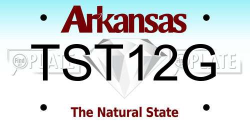 TST12G Arkansas License Plate