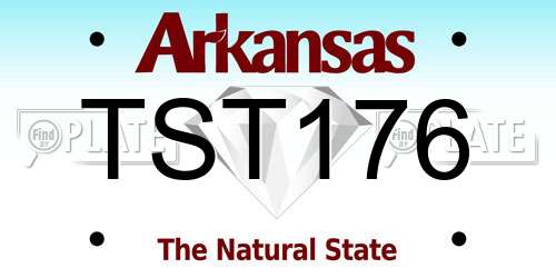 TST176 Arkansas License Plate