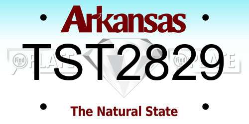 TST2829 Arkansas License Plate