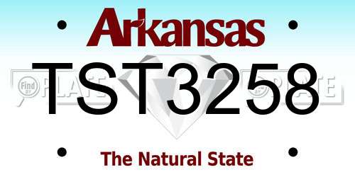 TST3258 Arkansas License Plate