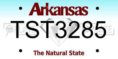 TST3285 Arkansas License Plate
