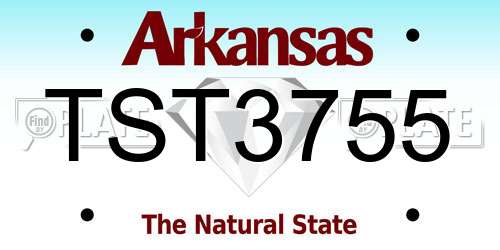 TST3755 Arkansas License Plate