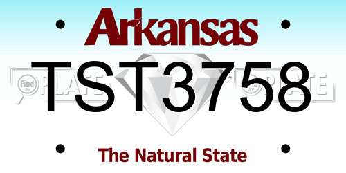 TST3758 Arkansas License Plate