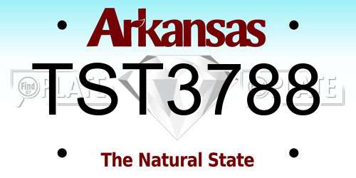 TST3788 Arkansas License Plate