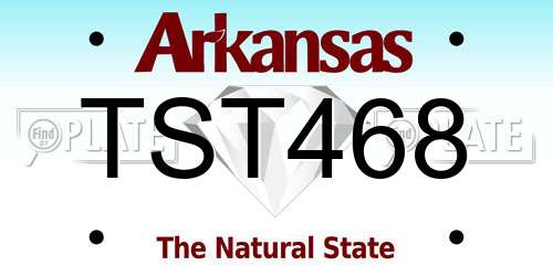 TST468 Arkansas License Plate