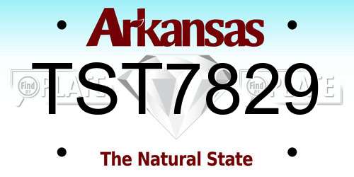 TST7829 Arkansas License Plate