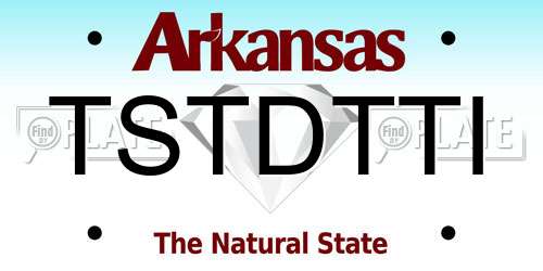 TSTDTTI Arkansas License Plate
