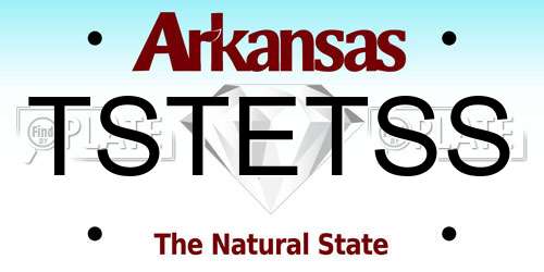 TSTETSS Arkansas License Plate