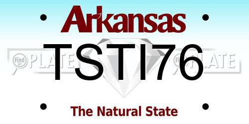 TSTI76 Arkansas License Plate