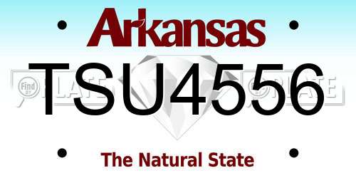 TSU4556 Arkansas License Plate